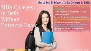 MBA colleges in Delhi without entrance exam